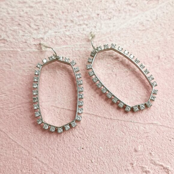 Kendra Scott Danielle Crystal Silver Earrings - Picture 2 of 3